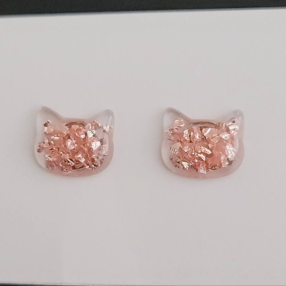 Resin Cat Stud Earrings